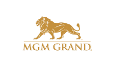 Golden lion logo with "MGM Grand" text.
