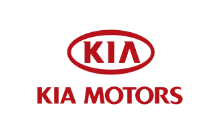 Kia Motors logo in red on black.