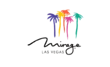 Colorful palm trees with "Mirage Las Vegas.