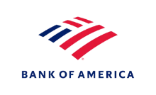 Bank of America logo on black background.