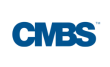 Blue CMBS logo on a black background.