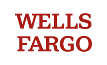 Wells Fargo logo on black background.