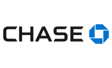 Chase logo with blue emblem on black.