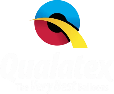 Qualatex logo with colorful swirl design.