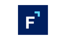 White "F" on blue background with arrow.